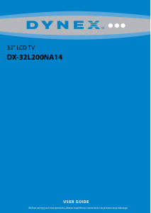 Manual Dynex DX-32L200NA14 LCD Television