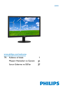 Kullanım kılavuzu Philips 223S5LSB LED ekran