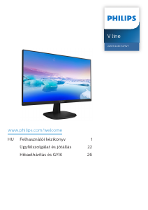 Használati útmutató Philips 223V7QDSB LED-es monitor