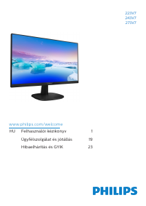 Használati útmutató Philips 223V7QHAB LED-es monitor