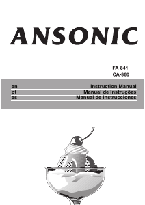 Manual Ansonic FA 841 Freezer