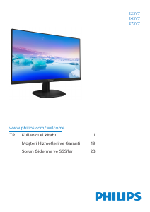 Kullanım kılavuzu Philips 223V7QHAB LED ekran