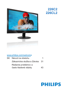 Návod Philips 226CL2SB LED monitor