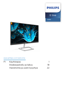 Käyttöohje Philips 226E9QDSB LED-näyttö