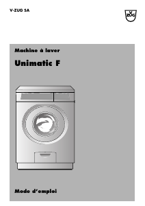 Mode d’emploi V-ZUG Unimatic F Lave-linge