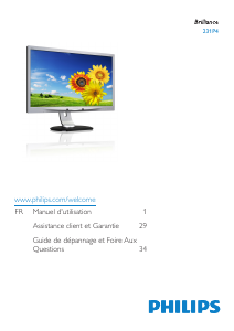 Mode d’emploi Philips 231P4QPYES Moniteur LED