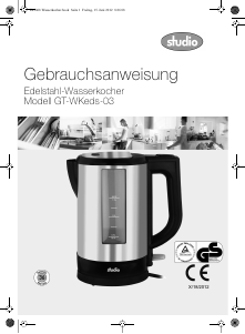 Bedienungsanleitung Studio GT-WKeds-03 Wasserkocher