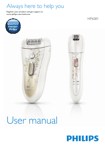 Bruksanvisning Philips HP6581 SatinPerfect Epilator