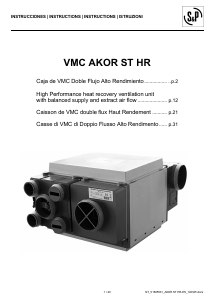 Manual de uso Soler and Palau VMC AKOR ST HR Recuperador de calor