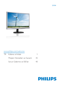 Kullanım kılavuzu Philips 231S4QCB LED ekran