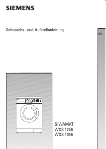 Bedienungsanleitung Siemens Siwamat WXS 1046 Waschmaschine