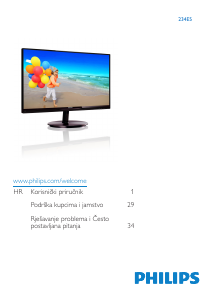 Priručnik Philips 234E5QDAB LED zaslon