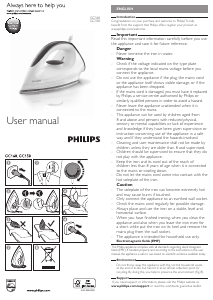 Manuale Philips GC160 Ferro da stiro