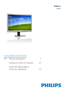 Mode d’emploi Philips 240B4LPYCB Moniteur LED