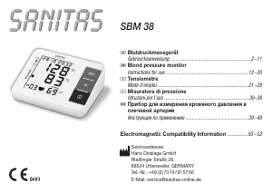 Manual Sanitas SBM 38 Blood Pressure Monitor