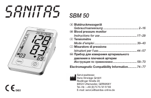 Mode d’emploi Sanitas SBM 50 Tensiomètre