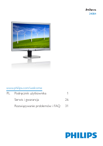 Instrukcja Philips 240B4LPYNS Monitor LED