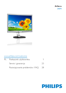 Instrukcja Philips 240P4QPYNS Monitor LED