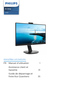 Mode d’emploi Philips 241B7QUBHEB Moniteur LED