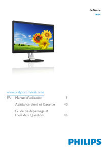 Mode d’emploi Philips 241P4QPYEB Moniteur LED