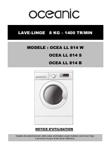 Mode d’emploi Oceanic OCEA LL 814 S Lave-linge