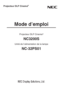 Mode d’emploi NEC NC3200S Projecteur