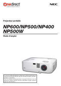 Mode d’emploi NEC NP400 Projecteur