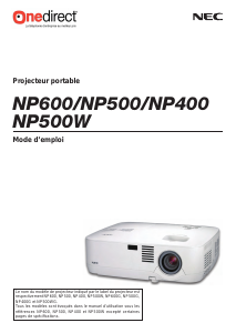 Mode d’emploi NEC NP500W Projecteur