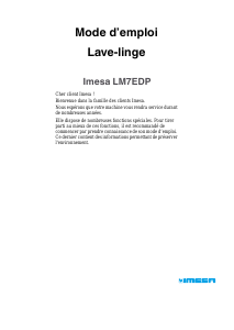 Mode d’emploi Imesa LM7EDP Lave-linge