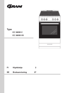 Käyttöohje Gram CC 36050 V X Liesi