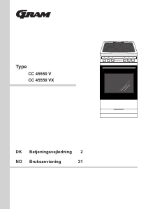 Brugsanvisning Gram CC 45550 V Komfur