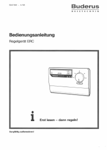 Bedienungsanleitung Buderus ERC Thermostat
