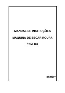 Manual Brandt EFM102 Máquina de secar roupa