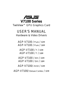 Manual Asus AGP-V7100 DVI (32M) Graphics Card