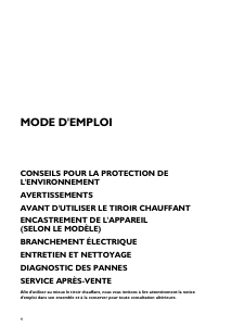 Mode d’emploi Whirlpool WD 141 IX Tiroir chauffant