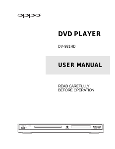 Manual Oppo DV-981HD DVD Player