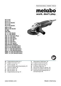 Руководство Metabo W 8-115 Углошлифовальная машина