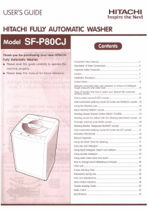 Manual Hitachi SF-P80CJ Washing Machine