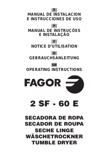 Manual de uso Fagor 2SF-60E Secadora