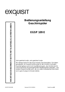 Bedienungsanleitung Exquisit EGSP109E Geschirrspüler