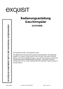 Bedienungsanleitung Exquisit EGSP1090E Geschirrspüler