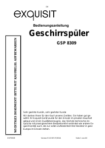 Bedienungsanleitung Exquisit GSP8309 Geschirrspüler