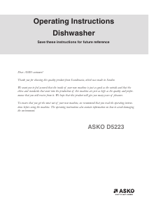 Manual Asko D5223 Dishwasher