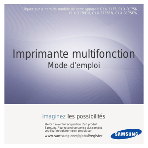 Mode d’emploi Samsung CLX-3175FN Imprimante multifonction