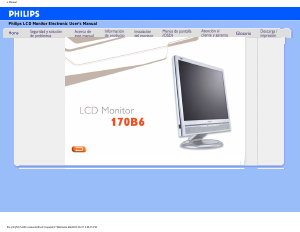 Manual de uso Philips 170B6 Monitor de LCD