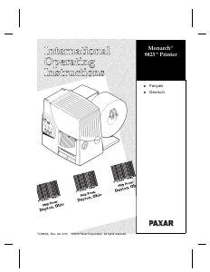 Mode d’emploi Paxar Monarch 9825 Imprimante d'étiquettes