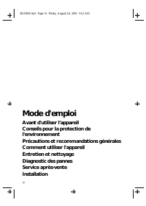 Mode d’emploi Bauknecht MSK 3360 IN Hotte aspirante