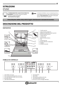 Manuale Bauknecht BFE 2B19 Lavastoviglie