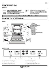 Bedienungsanleitung Bauknecht BUE 2B19 X Geschirrspüler