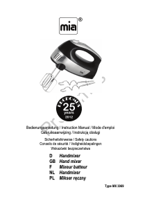 Bedienungsanleitung Mia MX 3069 Handmixer